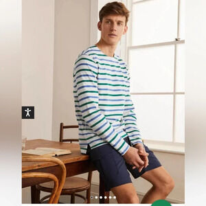 Boden Men’s Striped Midweight Mariner Breton Long Sleeve Top - Size XXL